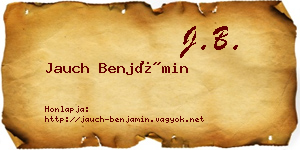 Jauch Benjámin névjegykártya